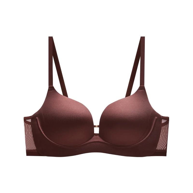 Coffee brown plunge bra